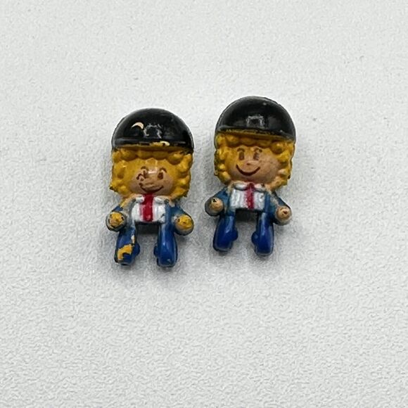 Vintage Polly Pocket horse back Riding Figurine Tops Only X2 Replacement 90s - Picture 2 of 4